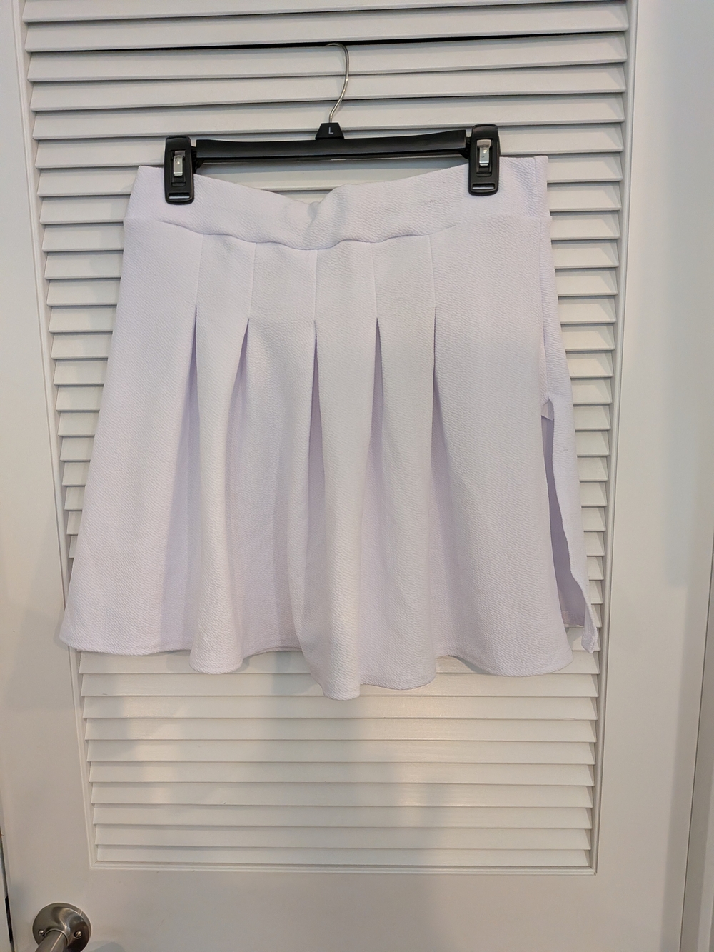 Pleated A-Line Mini Skirt White Size 12
